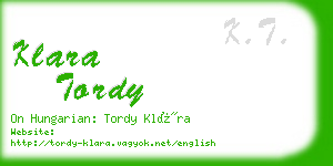 klara tordy business card